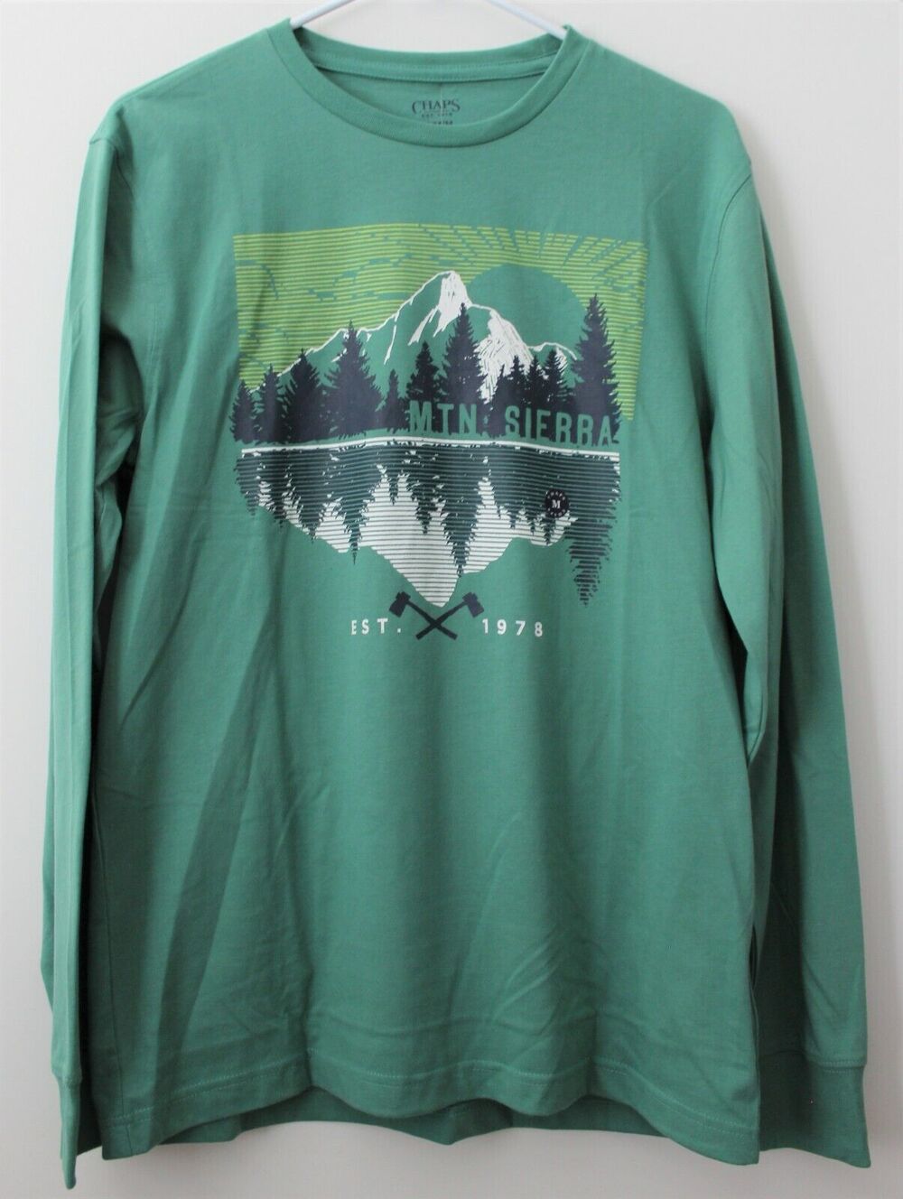 Chaps Sportwear Men's Long Sleeve Shirt Color Green Size Medium NWT